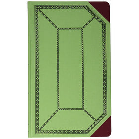 Boorum & Pease 6718150J Record/account book, green/red cover, journal rule, 12-1/2 x 7-5/8, 150 pages