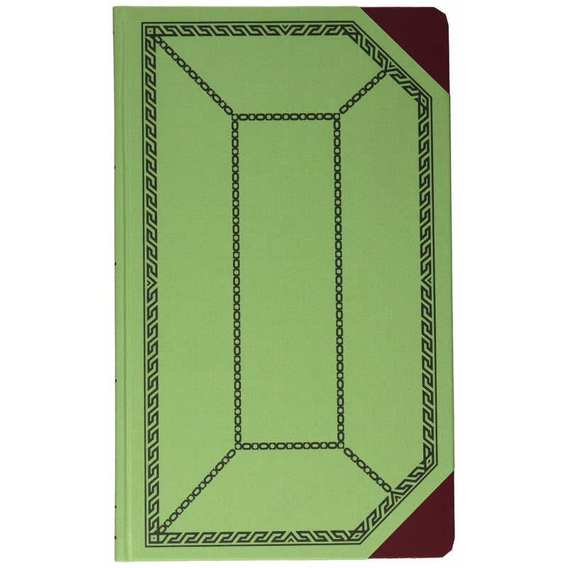 Boorum & Pease 6718150J Record/account book, green/red cover, journal rule, 12-1/2 x 7-5/8, 150 pages