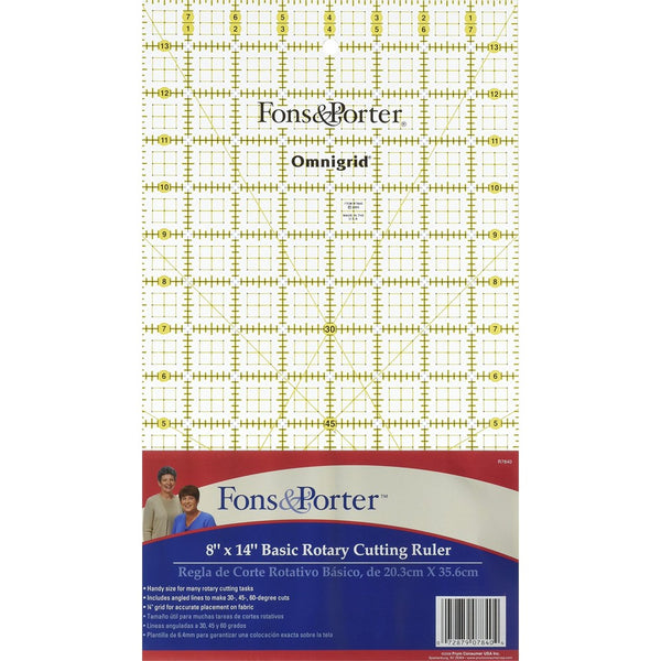 Fons & Porter 8-Inch-by-14-Inch Rotary Cutting Ruler