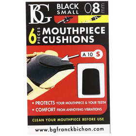 BG A10S Small Mouthpiece Cushion - Black, 6 Pack