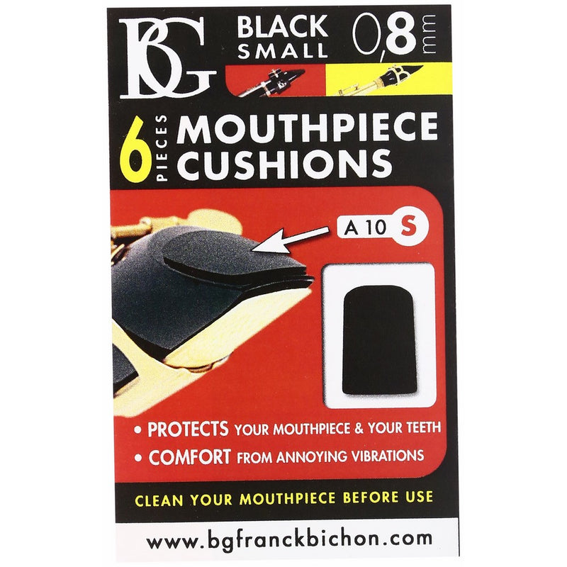 BG A10S Small Mouthpiece Cushion - Black, 6 Pack