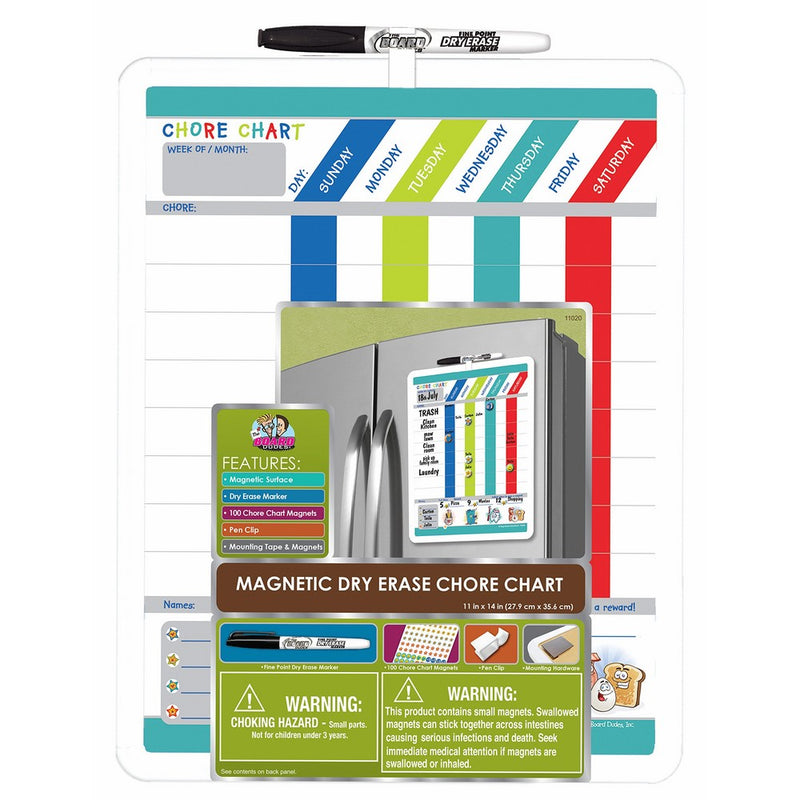 Board Dudes Magnetic Dry Erase Rewards Chore Chart with Marker and Magnets (DFB55)