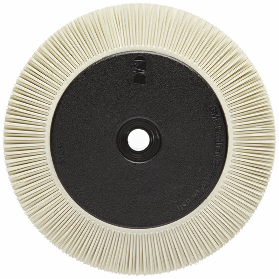 Scotch-Brite(TM) Radial Bristle Brush, Aluminum Oxide, 6000 rpm, 8 Diameter x 1 Width, 120 Grit, White (Pack of 1)