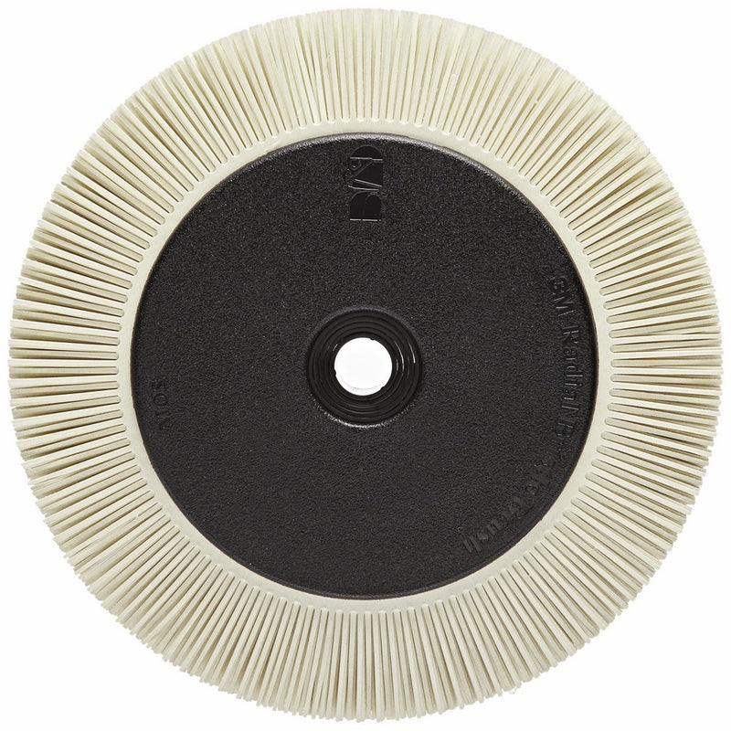 Scotch-Brite(TM) Radial Bristle Brush, Aluminum Oxide, 6000 rpm, 8 Diameter x 1 Width, 120 Grit, White (Pack of 1)