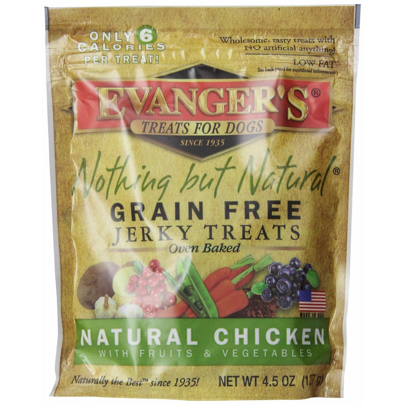 EVANGER'S 776300 Nothing But Natural Organic Chicken Dog Treats, 4.5-Ounce
