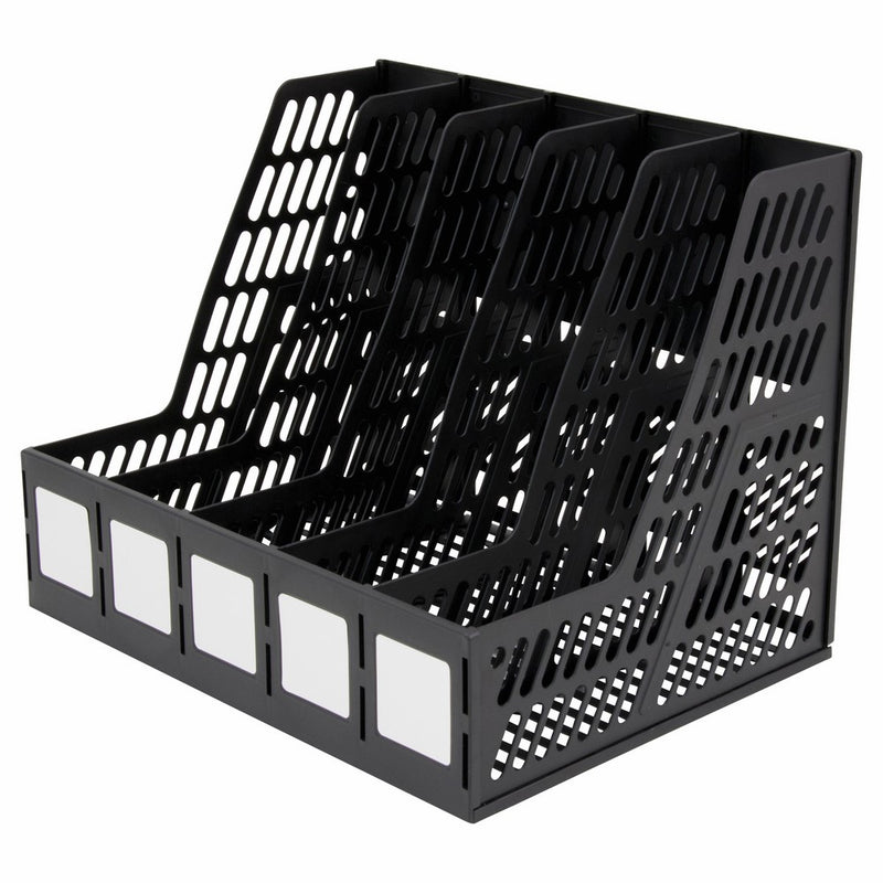 ADVANTUS 5-Compartment Magazine and Literature File, Black (34092)