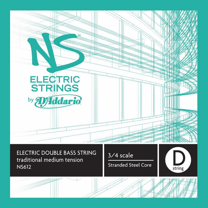 D'Addario NS Electric Traditional Bass Single D String, 3/4 Scale, Medium Tension