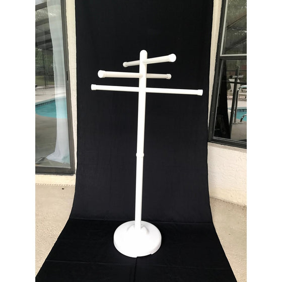 Outdoor Spa and Pool Towel Rack - White