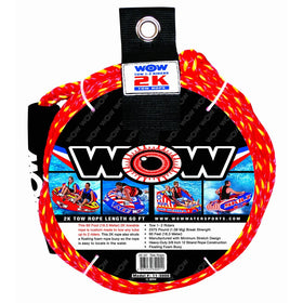 WOW World of Watersports, 11-3000, Tow Rope, 60 Feet, 2375 Pounds Break Strength, Floating Foam Buoys