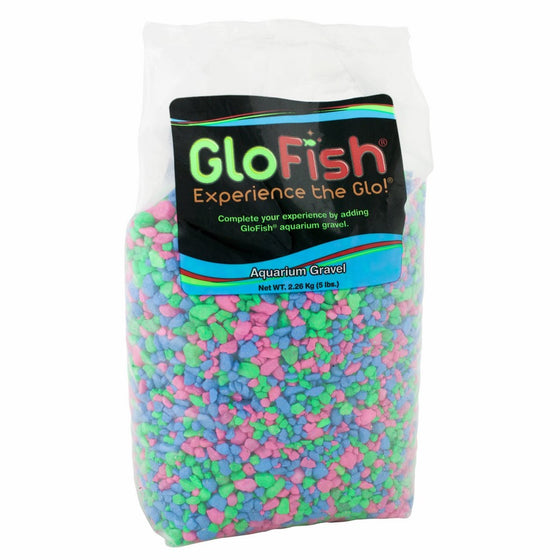 GloFish Aquarium Gravel, Pink/Green/Blue Fluorescent, 5-Pound