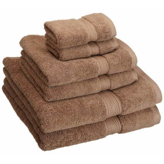 Superior 900 GSM Luxury Bathroom 6-Piece Towel Set, Made of 100% Premium Long-Staple Combed Cotton, 2 Hotel & Spa Quality Washcloths, 2 Hand Towels, and 2 Bath Towels - Latte