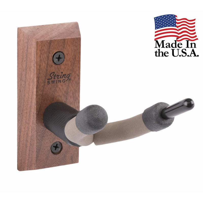 String Swing CC01V-BW Hardwood Home & Studio Wall Mount Violin Hanger - Black Walnut