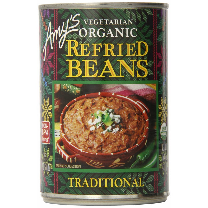 Amy's Vegetarian Organic Refried Beans, Traditional, 15.4 Ounce (Pack of 6)