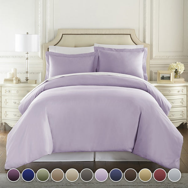 Hotel Luxury 3pc Duvet Cover Set-ON SALE TODAY-1500 Thread Count Egyptian Quality Ultra Silky Soft Top Quality Premium Bedding Collection, 100% -Queen Size Lavender