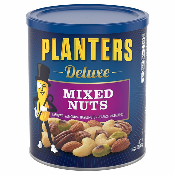 Planters Deluxe Mixed Nuts, 15.25 Ounce Canister