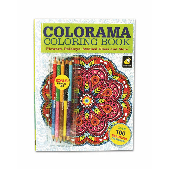 Colorama Coloring Book for Adults with 12 Colored Pencils, Create Something Wonderful & Relax