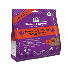 Stella & Chewy's Freeze-Dried Raw Tummy Ticklin' Turkey Dinner Morsels Grain-Free Cat Food, 9 oz