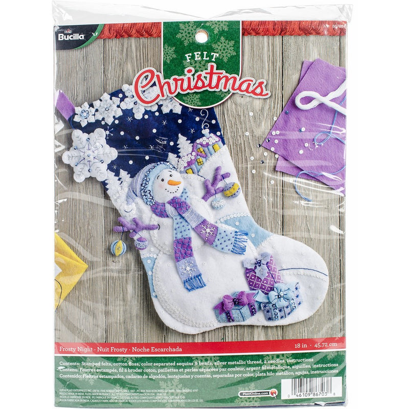 Bucilla Felt Applique Stocking Kit (18-Inch), 86703 Frosty Night