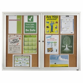 Quartet Enclosed Cork Indoor Bulletin Board, 4 x 3 Feet, Aluminum Frame (2364)