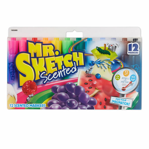 Mr. Sketch 1905069 Scented Markers, Chisel Tip, Assorted Colors, 12-Count
