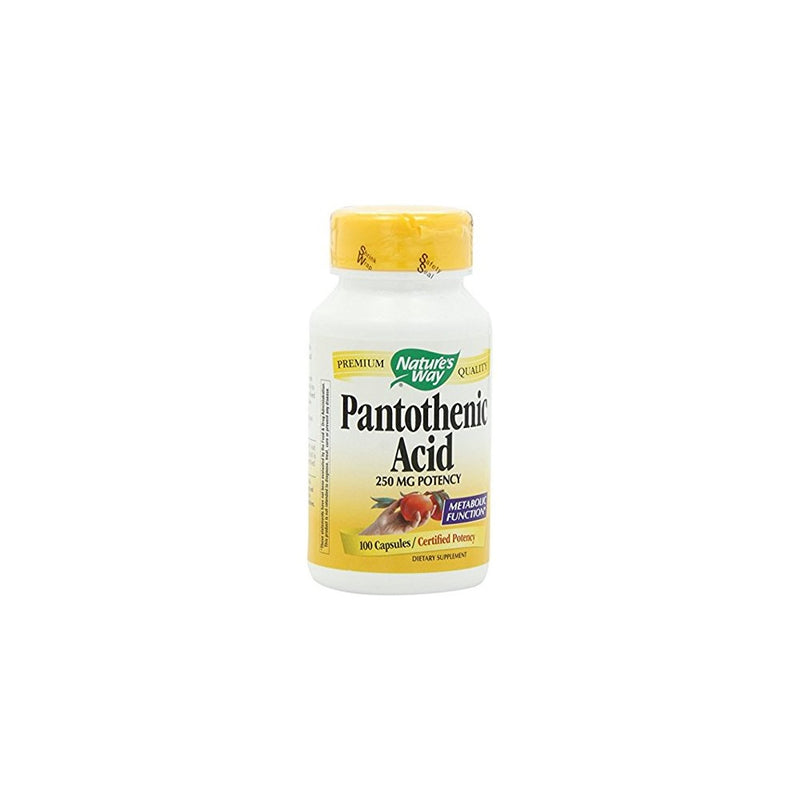 Nature's Way Pantothenic Acid, Capsules, 250 mg, 100-Count