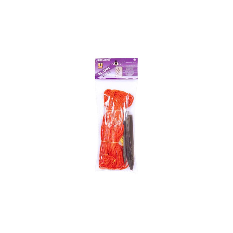 Park & Sun Sports Outdoor Volleyball Boundary Poly Cord Rope with Ground Stakes: 1/4" Wide Court Line Marker, Orange