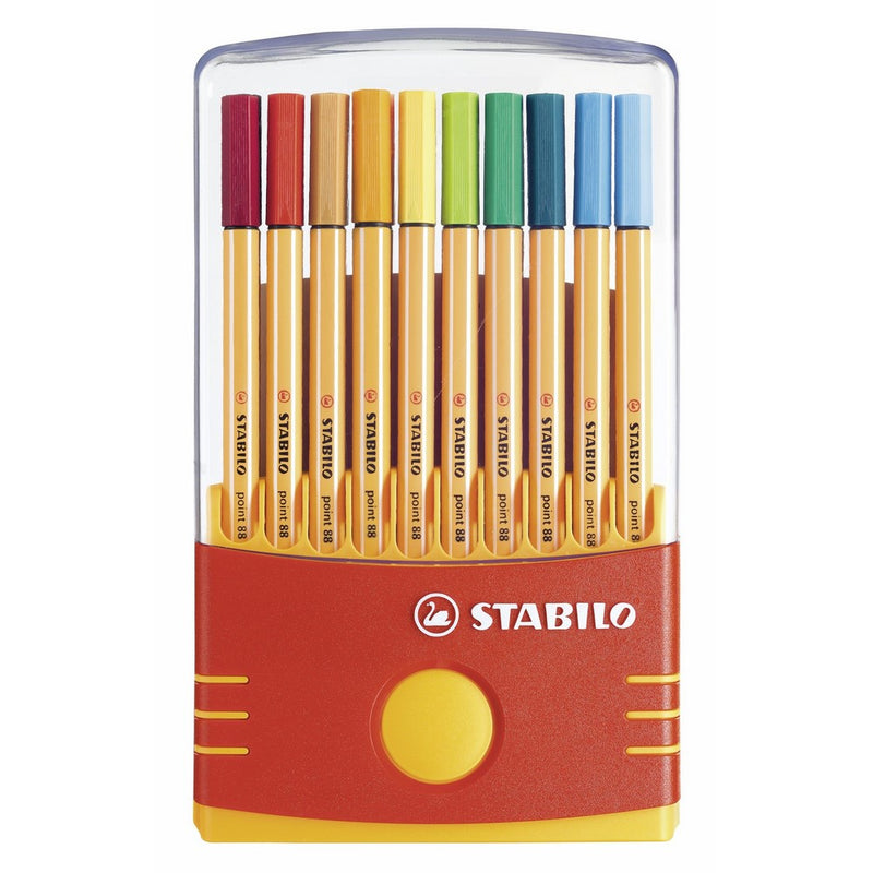 Stabilo Point 88 Fineliner Pens, 0.4 mm - 20-Color Plastic Case Set