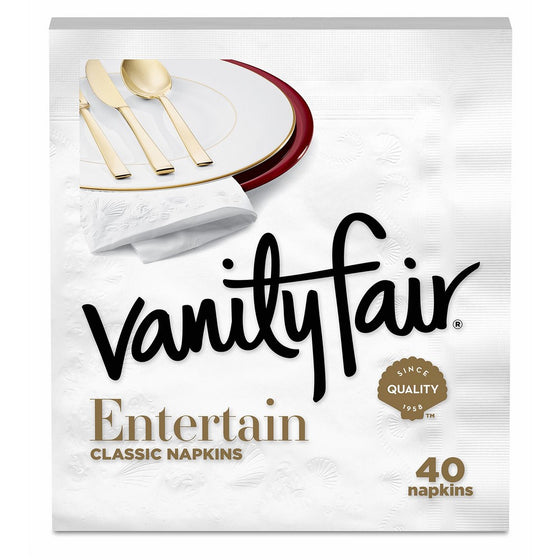 Vanity Fair Entertain Dinner Napkins, 40 Count Paper Napkins