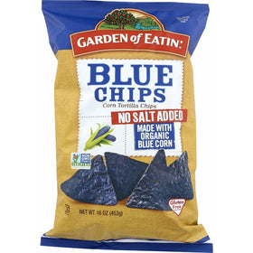 Garden of Eatin' No Salt Added Blue Corn Tortilla Chips, 16 oz. (Pack of 12)