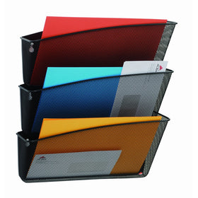 Alba Mesh Three-Pocket Wall File,Black (MESHFILEN)