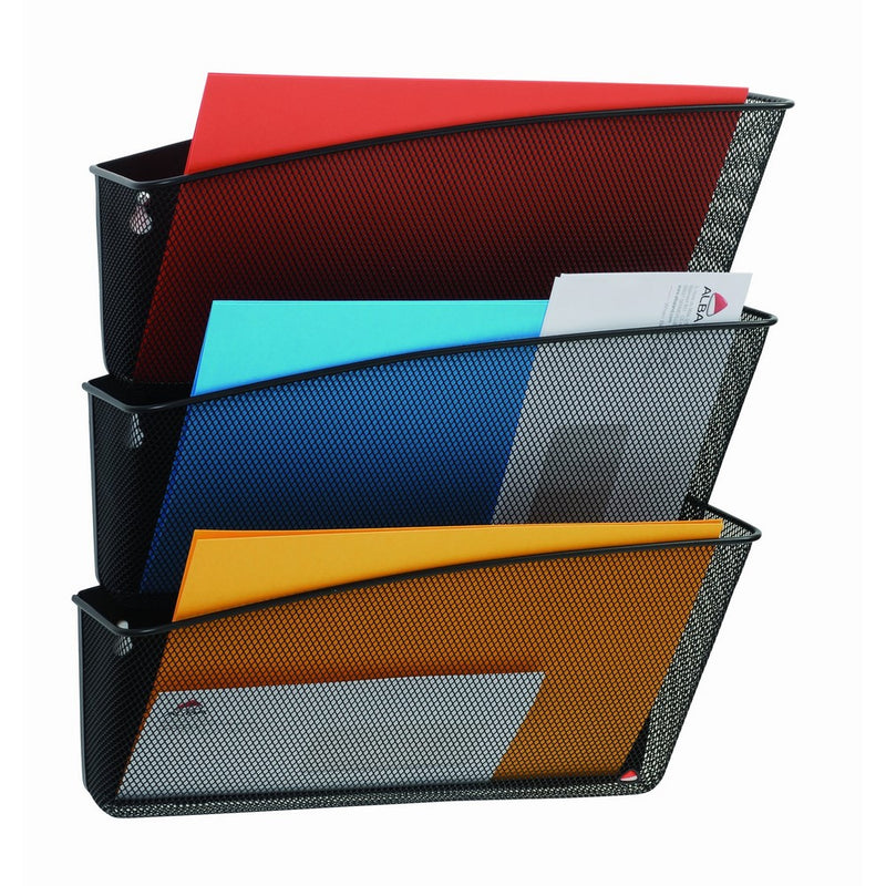 Alba Mesh Three-Pocket Wall File,Black (MESHFILEN)