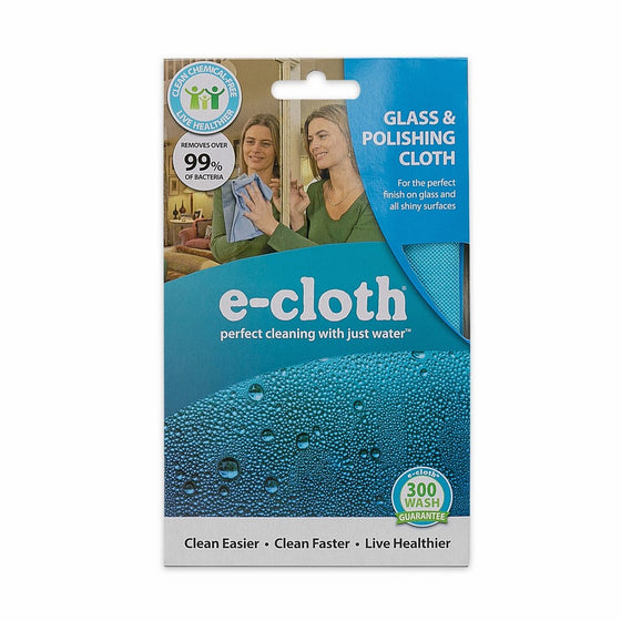 E-Cloth Glass & Polishing Cloth, Perfect Chemical Free Cleaning With Just Water, 99% Antibacterial