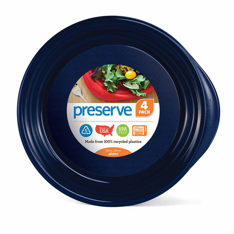Preserve Everyday 9.5 Inch Plates, Set of 4, Midnight Blue