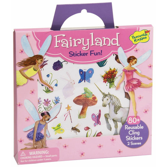 Peaceable Kingdom Sticker Fun Fairyland Reusable Sticker Tote