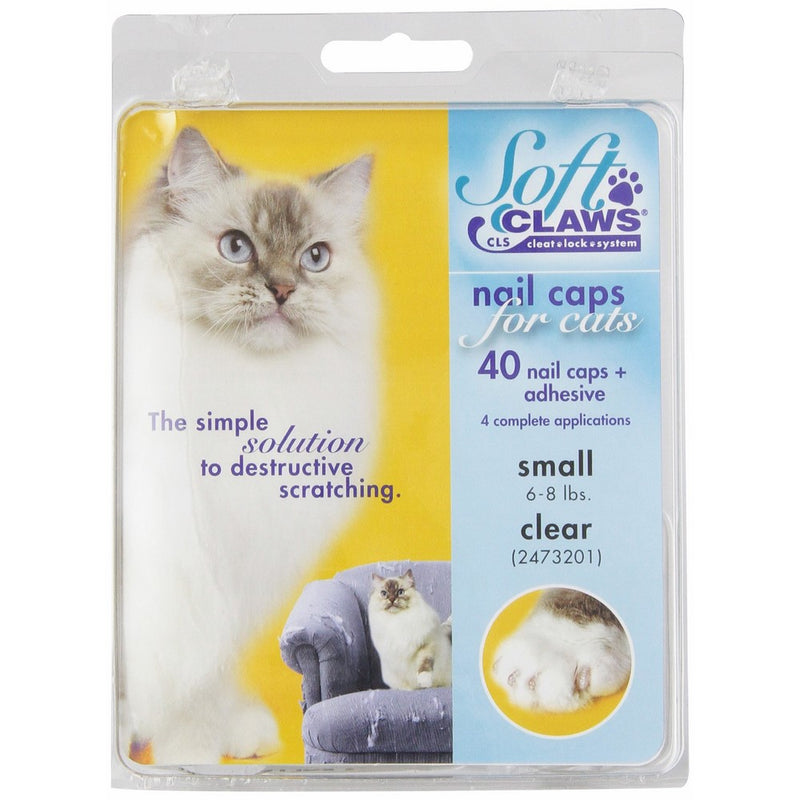 Soft Claws Feline Cat Nail Caps Take-Home Kit, Small, Clear
