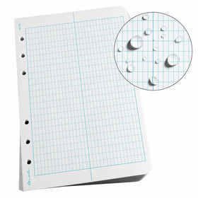 Rite in the Rain Weatherproof Loose Leaf Paper, 4 5/8" x 7", 32# White, Transit Pattern, 100 Sheet Pack (No. 302)
