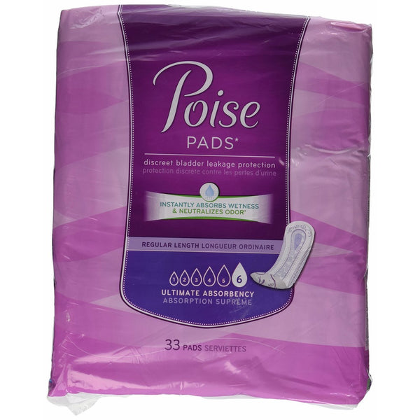 Poise Pads, Regular Length, Ultimate Absorbency 33 pads