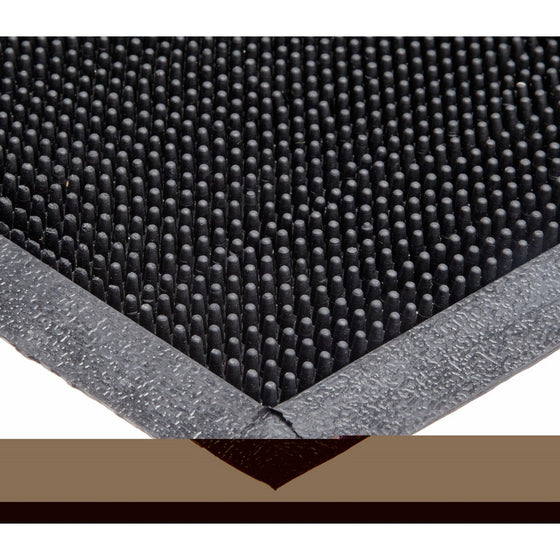 Durable Corporation 396S2432BK Heavy Duty Rubber Fingertip Entrance Mat, for Outdoor Areas, 24" Width x 32" Length x 5/8" Thickness, Black