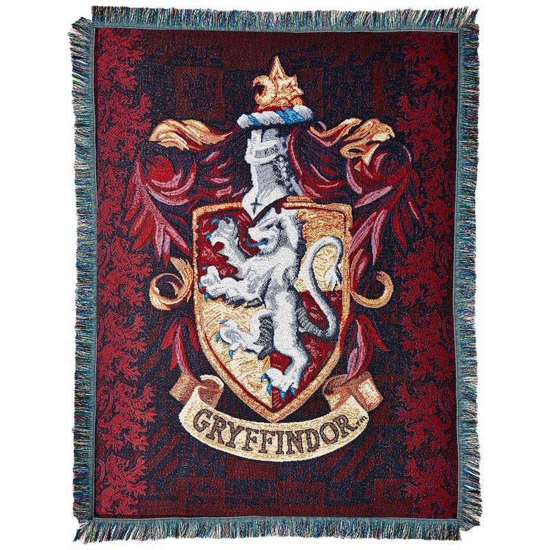 Warner Brothers JK Rowling Harry Potter,Gryffindor Shield Woven Tapestry Throw Blanket, 48" x 60"