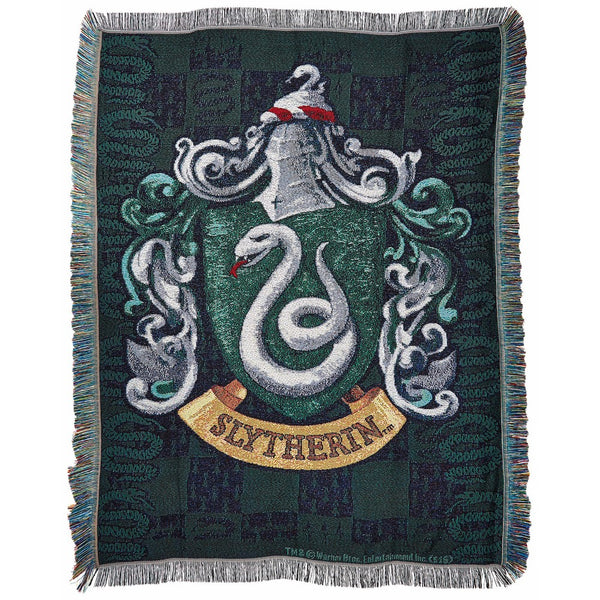 Warner Brothers JK Rowling Harry Potter,Slytherin Shield Woven Tapestry Throw Blanket, 48" x 60"