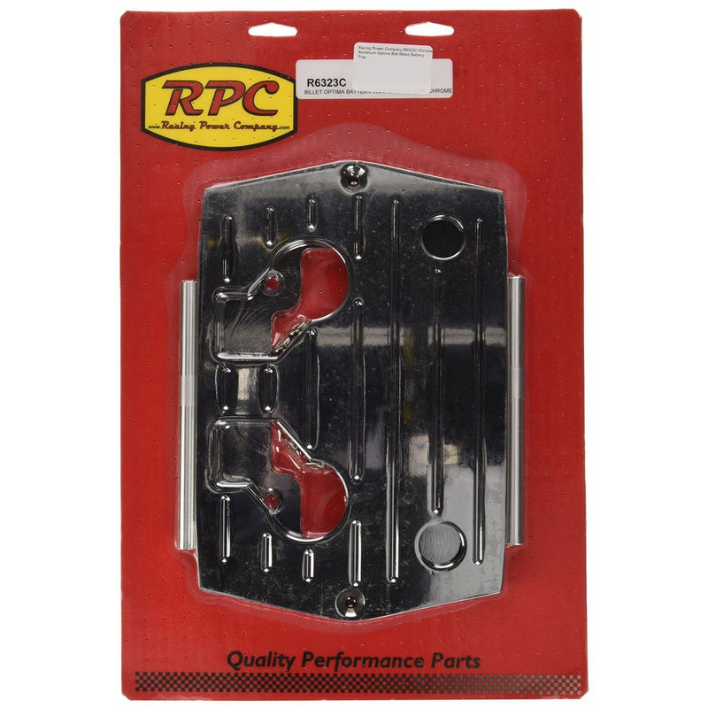 Racing Power Company R6323C Chrome Aluminum Optima Ball Milled Battery Tray