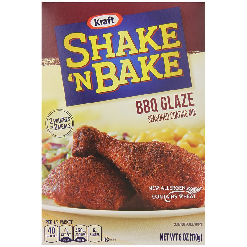 Kraft Shake N Bake BBQ Glaze Seasoned Coating Mix, 6 ounce (Pack of 8)