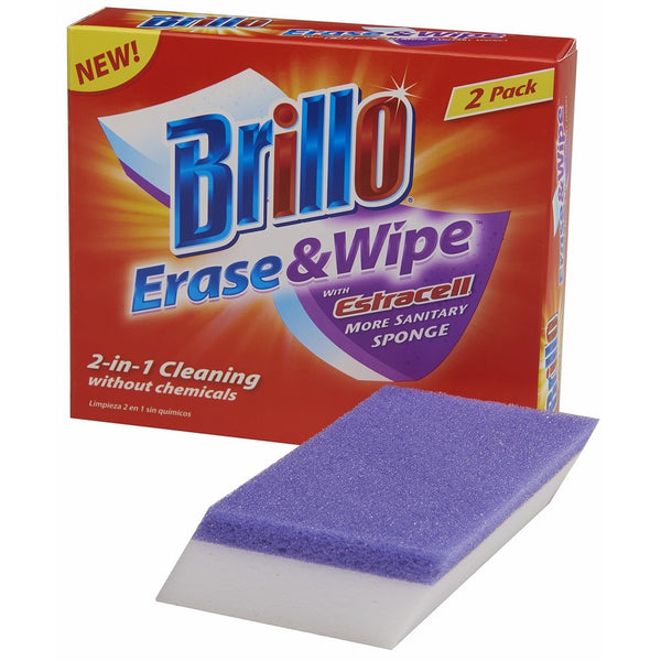 Brillo Erase & Wipe Sponge with Estracell, 2-Count