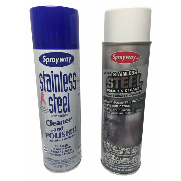 10 X 15oz Sprayway Stainless Steal Cleaner and Polish (package may vary)