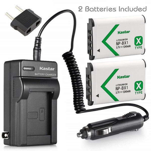 Battery (2-Pack) and Charger for Sony HDR-CX405, HDR-CX440, HDR-PJ440, HDR-PJ410 Handycam Camcorder