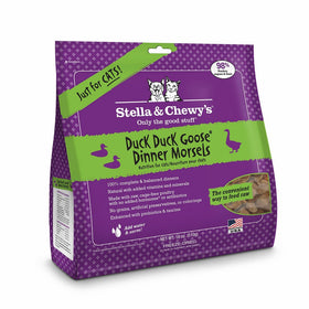 Stella & Chewy's Freeze-Dried Raw Duck Duck Goose Dinner Morsels Grain-Free Cat Food, 18 oz