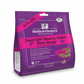 Stella & Chewy's Freeze-Dried Raw Yummy Lickin' Salmon & Chicken Dinner Morsels Grain-Free Cat Food, 3.5 oz