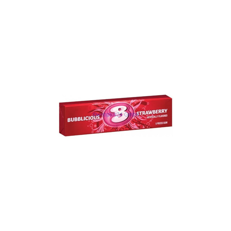 Bubblicious Strawberry Flavor Bubble Gum, 18-Count