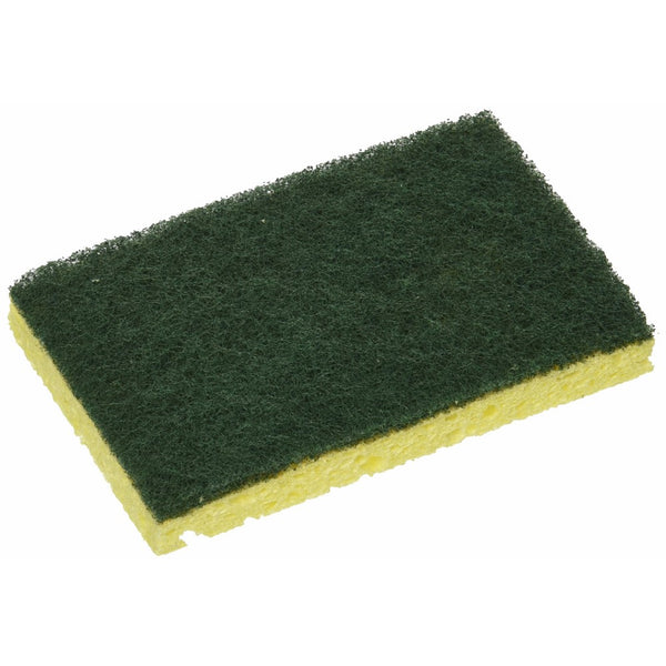 BIRDWELL CLEANING 369-48 Scouring Pad, 4-1/2" x 2-7/8", Yellow/Green