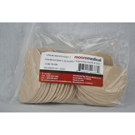 Moore Medical Moleskin Precut Pads Kidney 3 1/2" - Pkg of 100